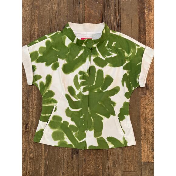 Lavia 18 Women’s Green and White Floral Blouse Size 44 - Picture 8 of 8